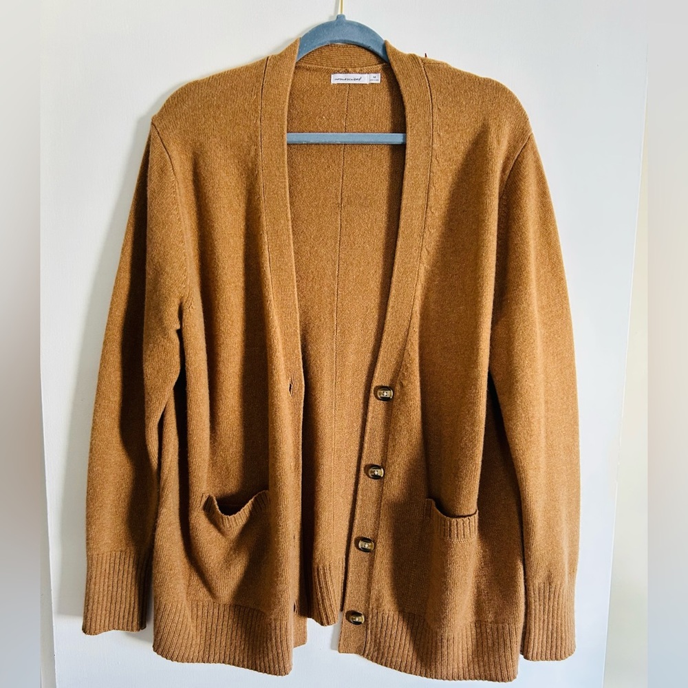 Unsubscribed cashmere boyfriend cardigan in tan